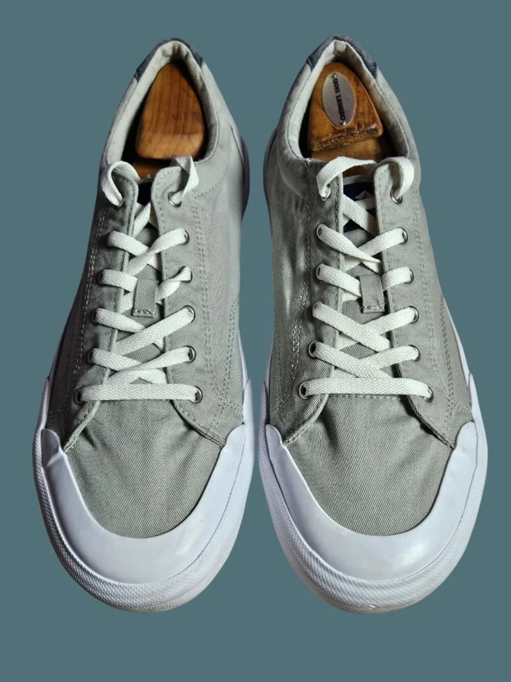 SPERRY Top Sider Striper II Retro CVO Light Gray Canvas Low Top Sneakers Men 13
